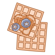 cute blueberry waffle breakfast sticker