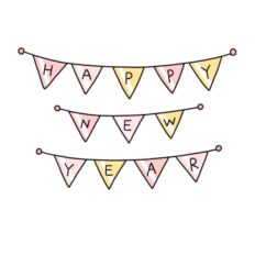 happy new year banner sticker