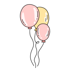 cute celebration balloon 2 sticker