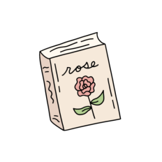 vintage rose book journal sticker