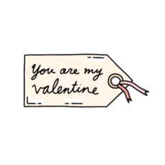 you are my valentine cute gift tag sticker 