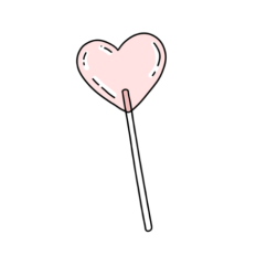 cute pink valentines day heart lollipop 2 sticker 