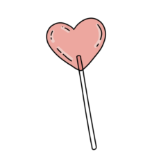 cute pink valentines day heart lollipop 1 sticker 