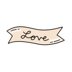 cute love banner ribbon sticker