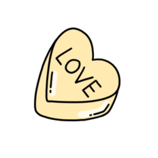 cute yellow love candy hearts sticker