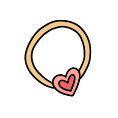 cute pink heart valentines day ring sticker