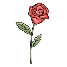 cute red rose valentines day love flower sticker