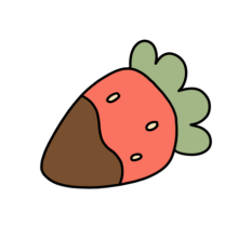 cute strawberry chocolate 1 sticker