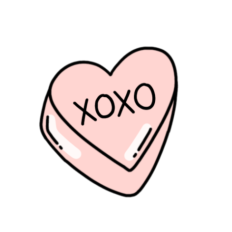 cute pink xoxo candy hearts sticker