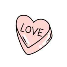 cute pink love candy hearts sticker