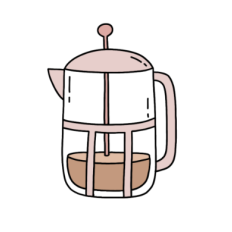 cute vintage coffee french press sticker