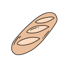 cute baguette bread sticker