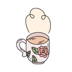 cute vintage floral coffee mug sticker