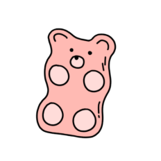 cute pink gummy bear sticker
