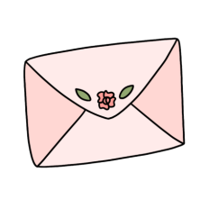 cute pink valentines day love letter envelope sticker