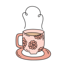 cute cottagecore coffee drink sticker