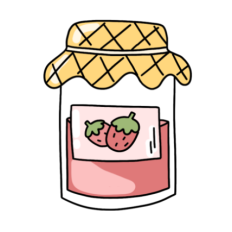 cute strawberry jam jar sticker