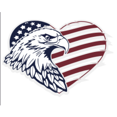 American Eagle SVG with Heart and Flag Design 