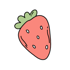 cute vintage single strawberry sticker