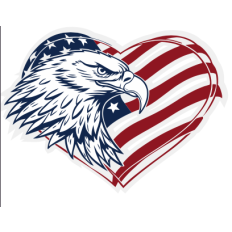American Eagle SVG with Heart and Flag Design 