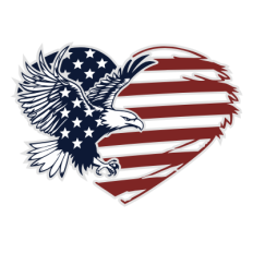 American Eagle SVG with Heart and Flag Design