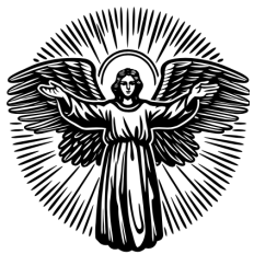 Radiant Angel SVG with Open Arms 