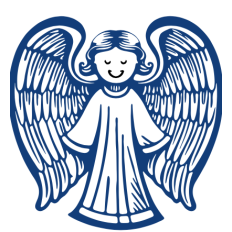 Smiling Angel SVG with Graceful Wings