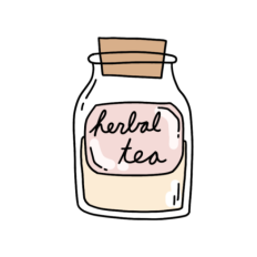 cute vintage herbal tea jar sticker
