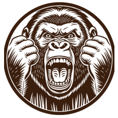 Fierce Gorilla SVG with Circle Frame 