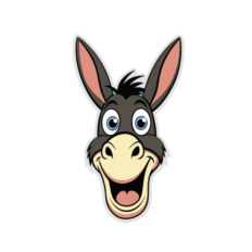 Cartoon Donkey Face SVG 