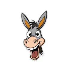 Cartoon Donkey Face SVG 
