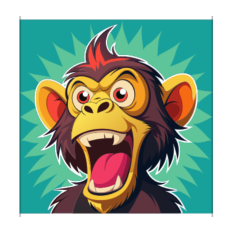 Excited Cartoon Monkey SVG