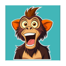 Excited Cartoon Monkey SVG