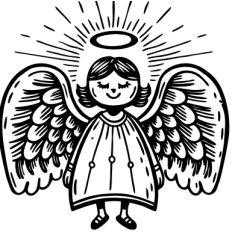 Radiant Angel SVG with Halo and Wings