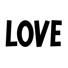 cute love bold text