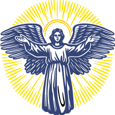 Radiant Angel SVG with Halo and Sun Rays 