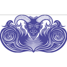 Mystical Horned Figure SVG with Swirling Patterns
