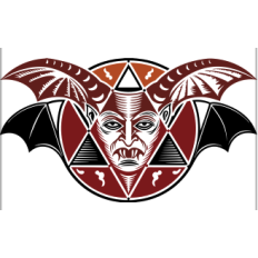 Horned Winged Figure SVG with Geometric Patterns