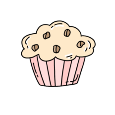 cute cottagecore chocolate chip muffin sticker