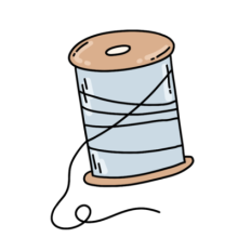 cute blue vintage sewing thread sticker