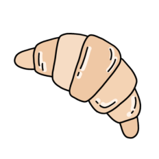 cute vintage baked croissant sticker