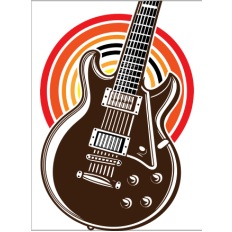 Electric Guitar SVG with Retro Circles