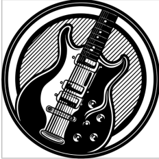 Electric Guitar SVG with Classic Circular Frame