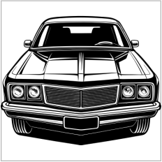Classic Muscle Car Front View SVG
