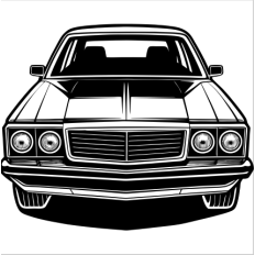 Classic Muscle Car Front View SVG
