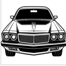 Classic Muscle Car Front View SVG
