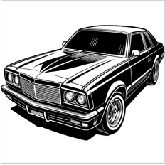 Classic Muscle Car Front View SVG