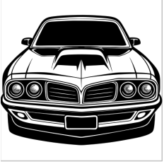 Classic Muscle Car Front View SVG