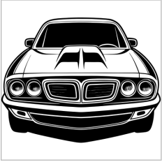 Muscle Car SVG with Hood Scoop