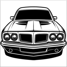 Muscle Car SVG with Hood Scoop